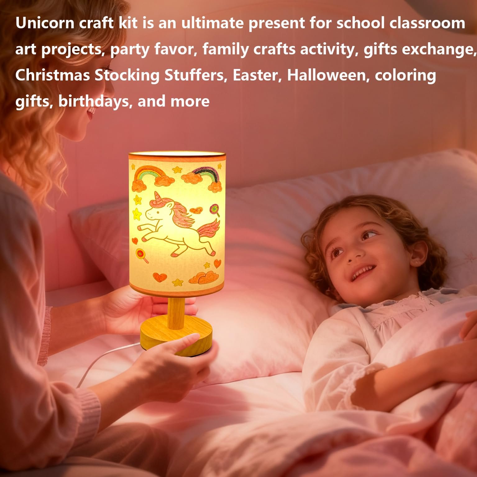 Настільна лампа Unicorn Craft Set DIY Набір для творчості Нічник 24 кольорові олівці Wood, фото №8