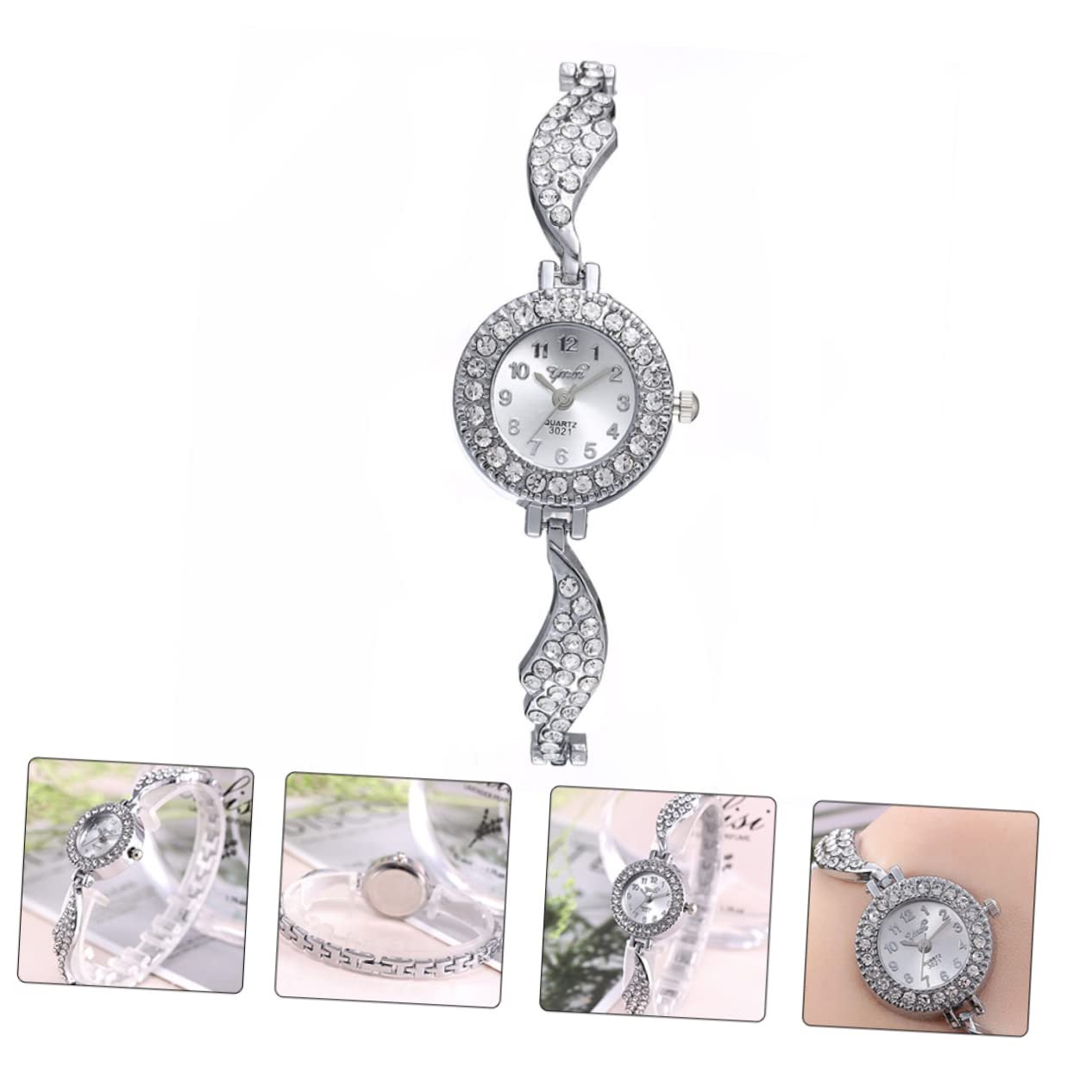 Кварцевые Часы LIFKOME Модные Женские с крыльями из страз для отдыха и вечеринок, серебряный, фото №9