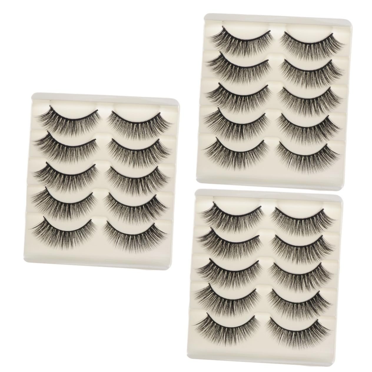 Штучні Angoily 15 пар 5d довгі густі чорні смужкові драматичні котячі пухнасті вії ручне виробництво, фото №1