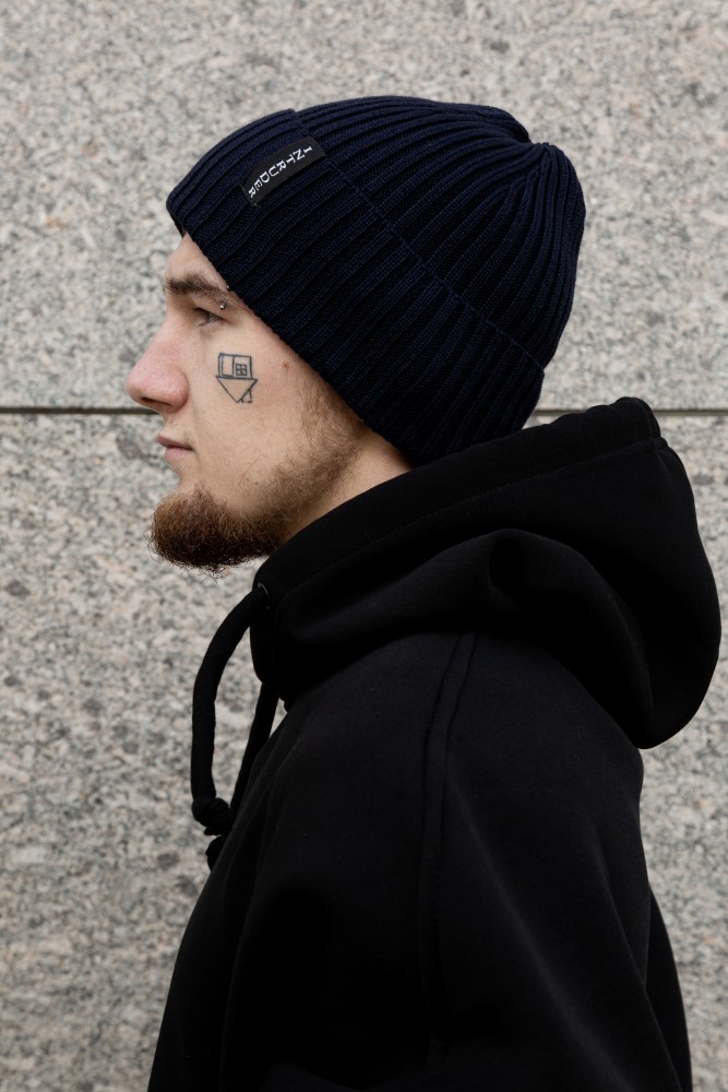 Шапка с подворотом Intruder Long синяя, фото №5