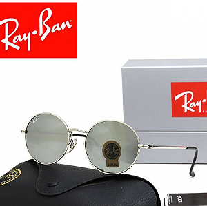 Мужские круглые солнцезащитные очки Ray-Ban с зелеными линзами - Фото 1