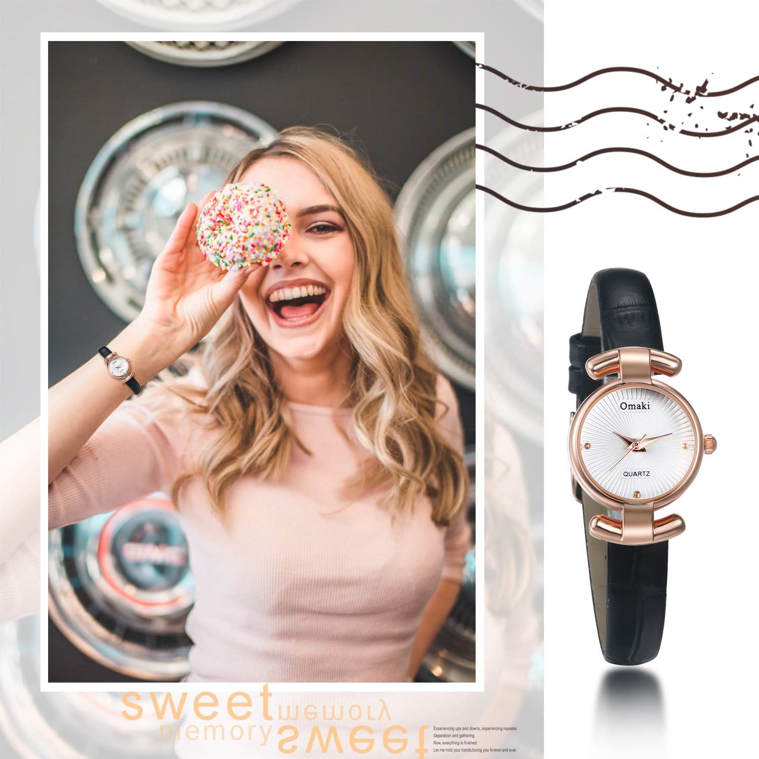 Женские Часы JewelryWe Кварцевые Аналоговые Черные, фото №7 Женские Часы JewelryWe Кварцевые Аналоговые Черные, фото №7