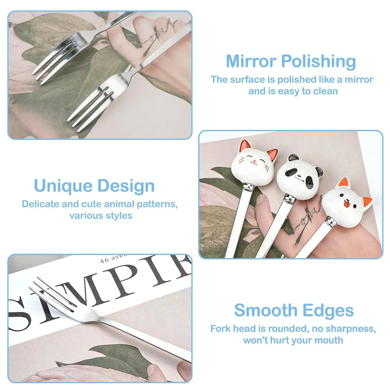Набір виделок для кави з котами, 6 шт., фото №3