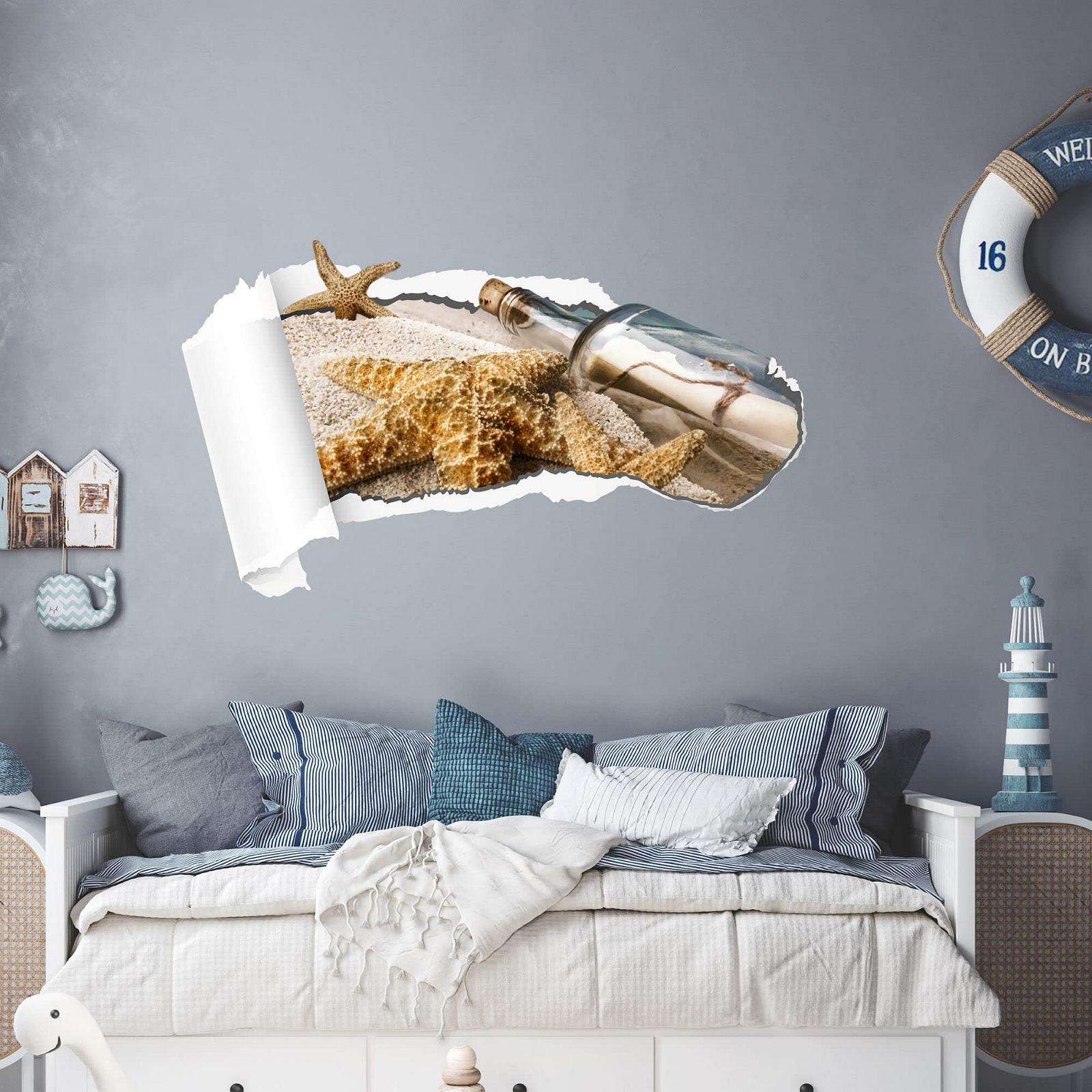 Наклейка на стіну GRAZDesign Морська зірка Пляж 99 x 57 см Коричнева, фото №3