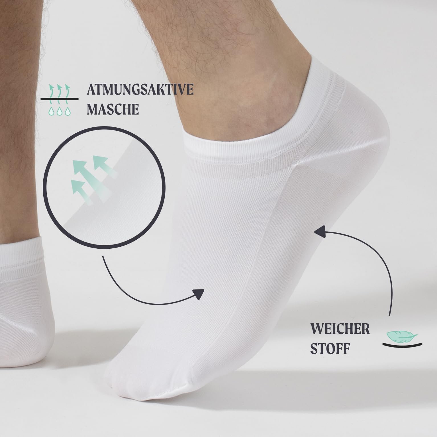 Носки спортивные CALZITALY Microfibre (6/12 пар) Унисекс Белый, Телесный, Черный, 35-40, 41-46, Италия, фото №4