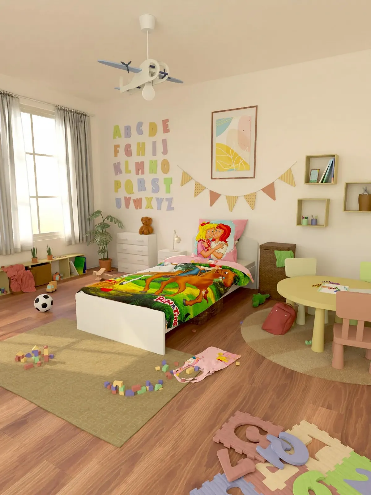 Постельное белье детское SkyBrands Bibi and Tina 135 x 200 см для девочек хлопок 2 предмета наволочка 80 x 80 см, фото №2