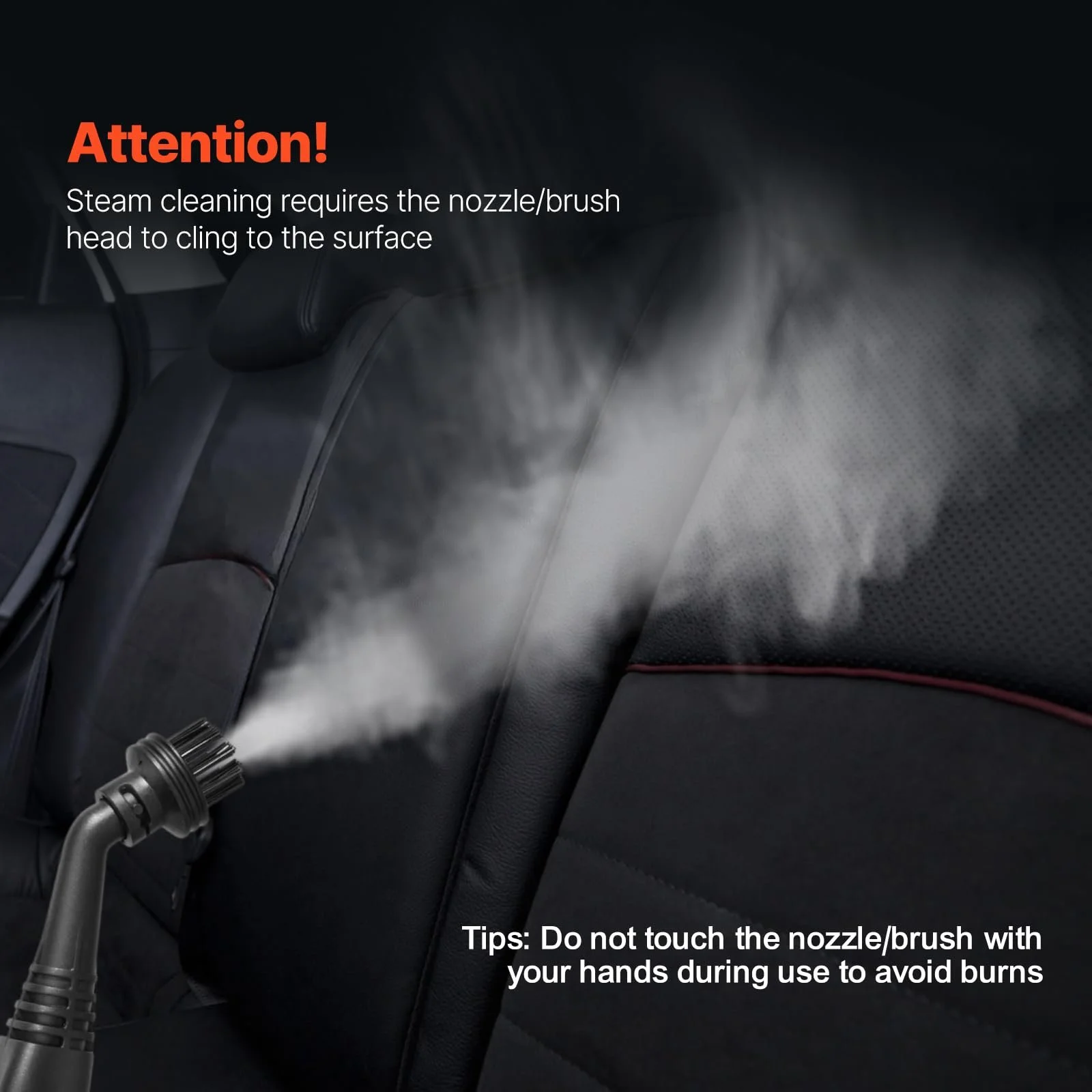 Пароочисник VEVOR багатоцільовий з 27 аксесуарами, подовженим шнуром живлення 1,5 м, баком 1,5 л, фото №7