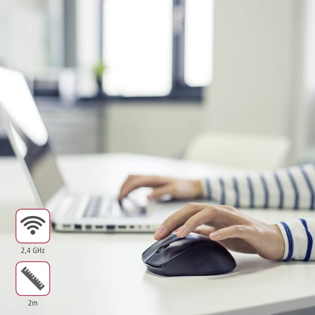 Мышь Hama Riano Беспроводная Эргономичная Для Левой Руки Черный, фото №8