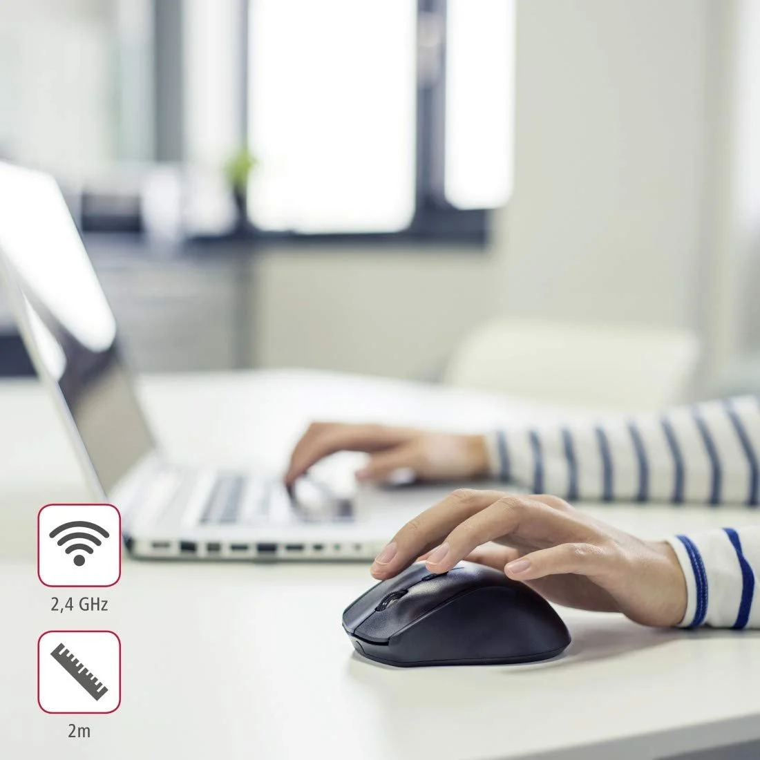 Мышь Hama Riano Беспроводная Эргономичная Для Левой Руки Черный, фото №8 Мышь Hama Riano Беспроводная Эргономичная Для Левой Руки Черный, фото №8