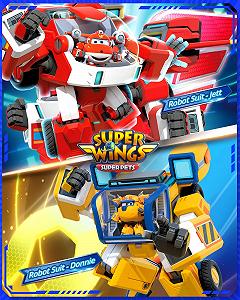 Фигурка-трансформер Super Wings New Robot Suit Donnie, 23 см, желтая synthetic.ua - Фото 1