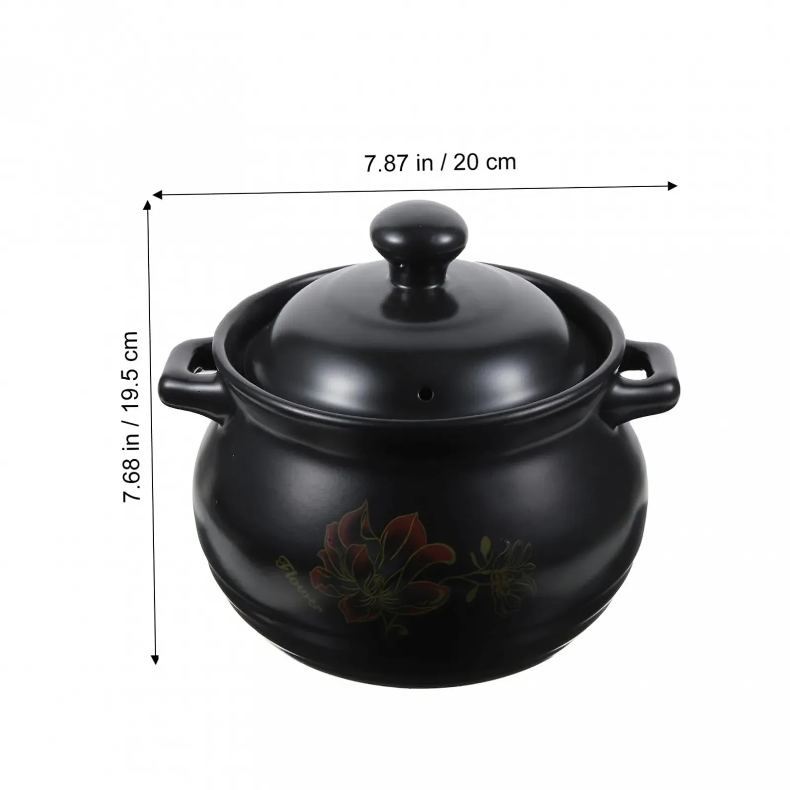 Кастрюля Керамическая 2 л С крышкой Черная, фото №2