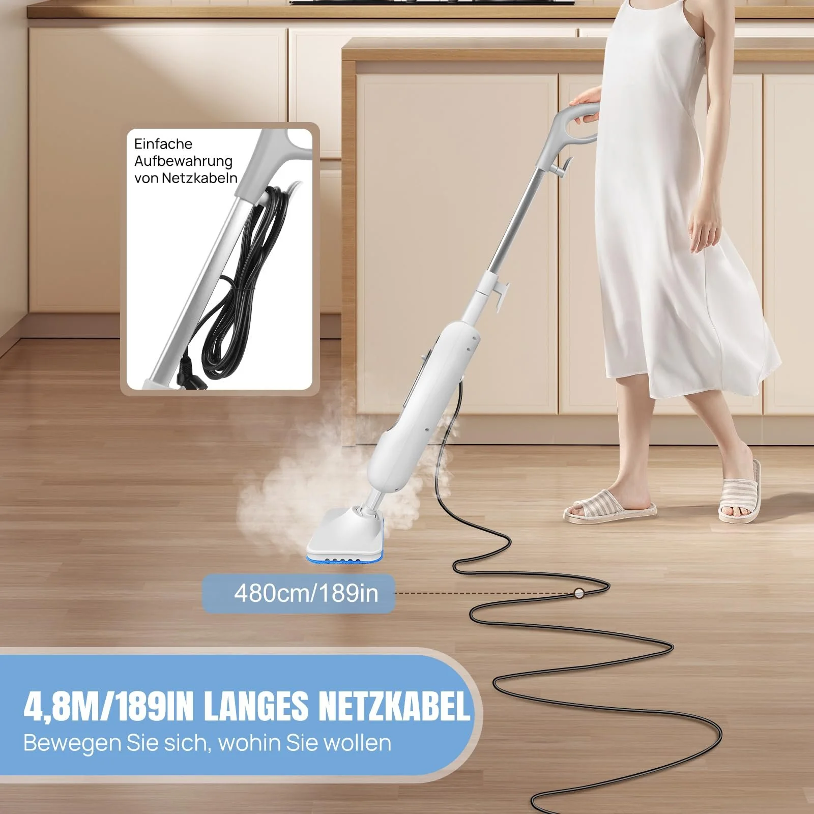 Парова швабра Premium Steam Mop Pro 1500W 400 мл 32 г/хв, фото №4