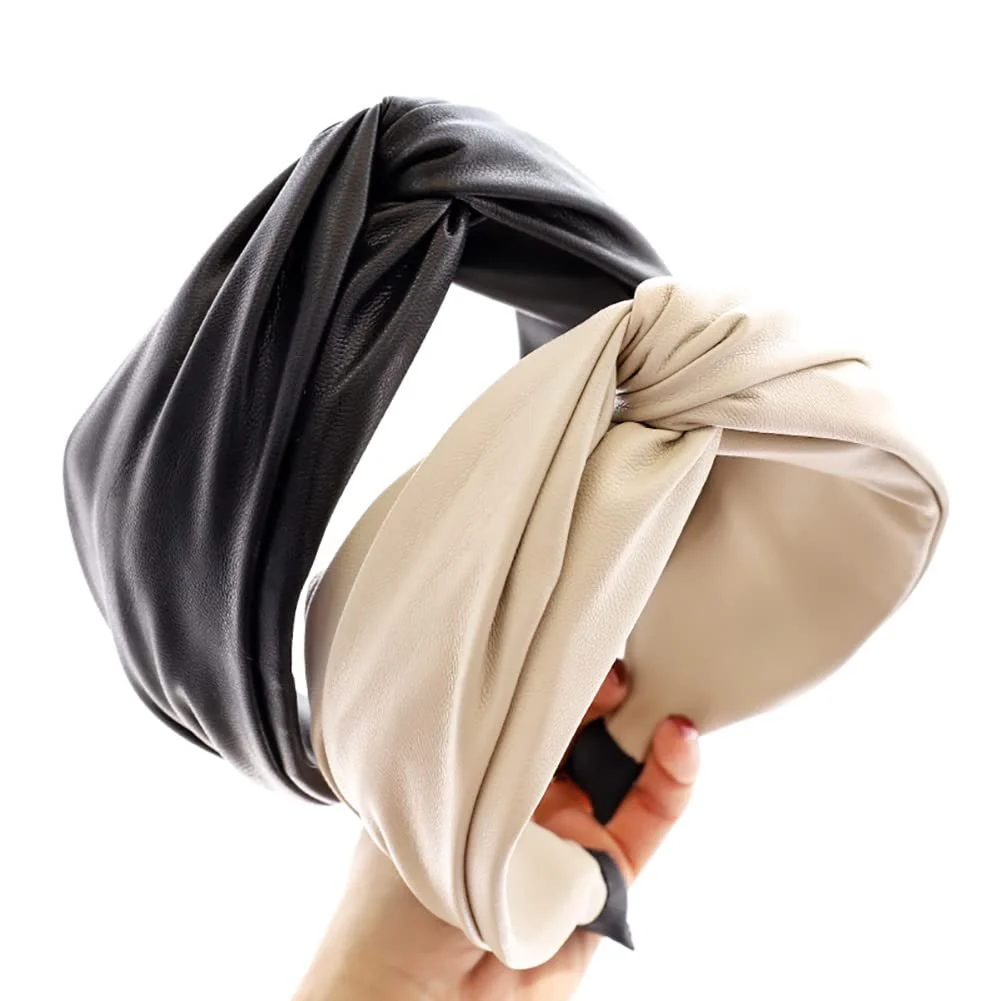 Обруч Шкіряний Pack of 2 PU Шкіра Чорний та Коричневий, фото №6