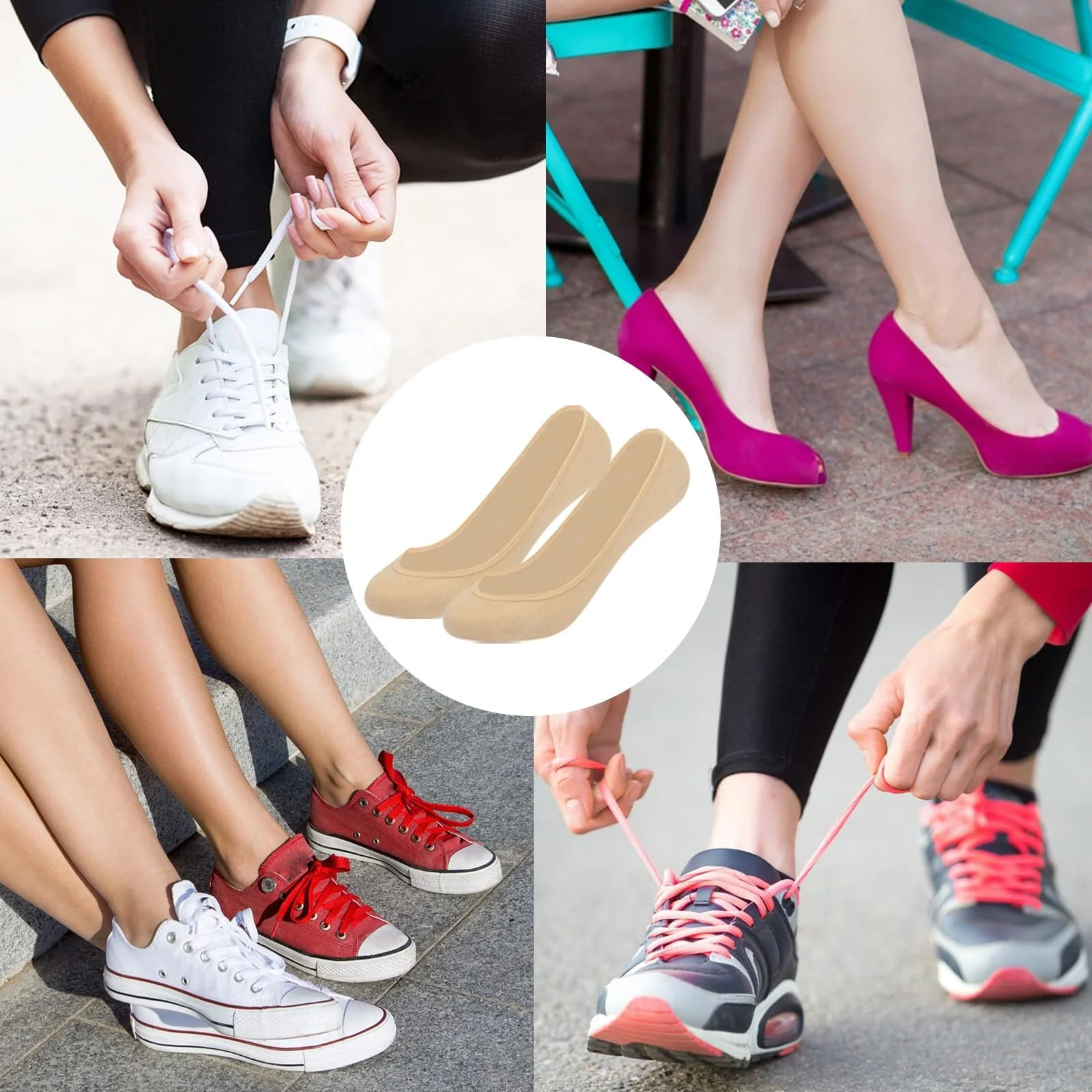 Балетки Носки KEYRI 10 пар Женские, Невидимые носки для тренировок, Короткие носки, Нескользящие носки для тренировок, Носки для балерин, Один размер, фото №6