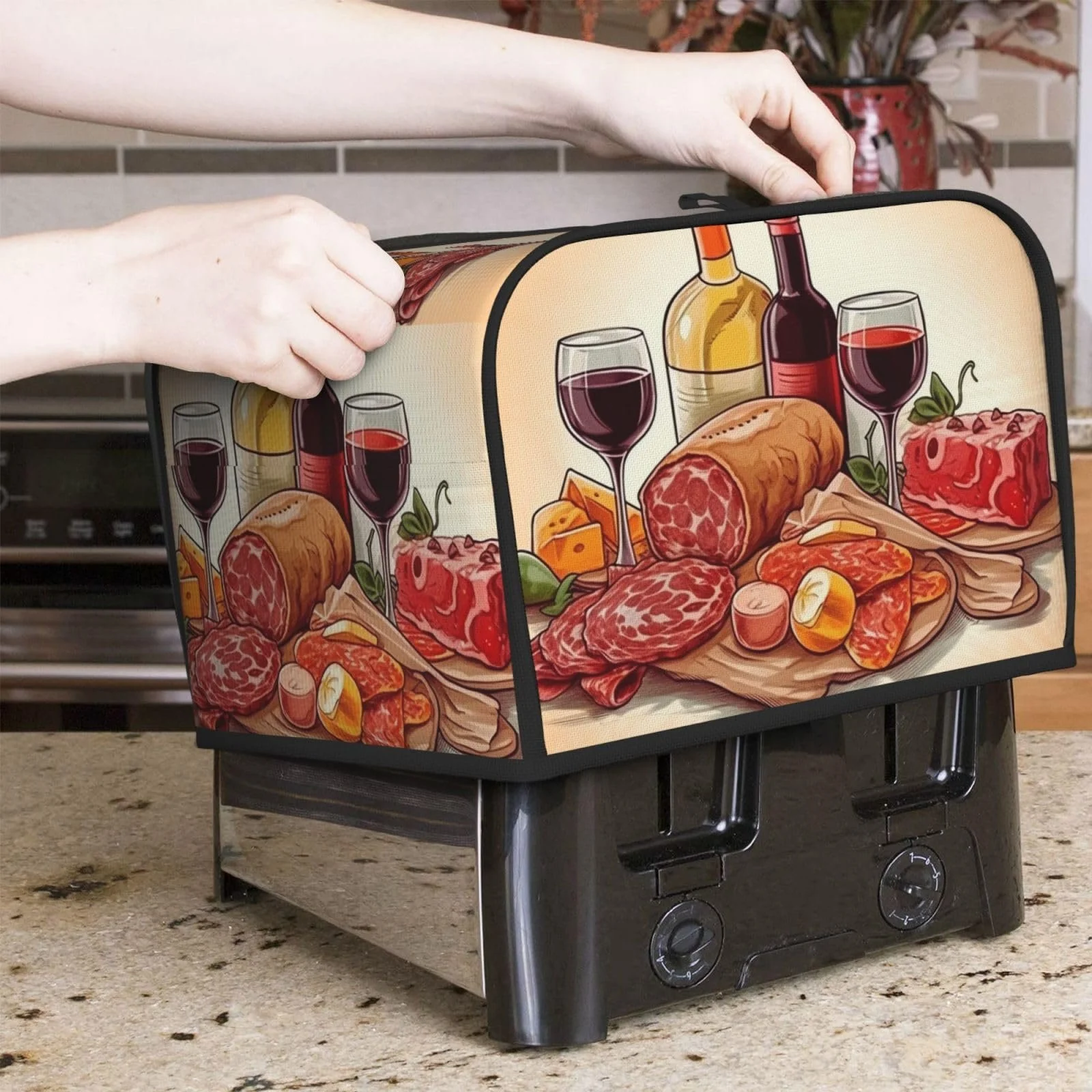 Чохол для 4-скибочного тостера з двома кишенями, надм'який, фото №5 Чохол для 4-скибочного тостера з двома кишенями, надм'який, фото №5