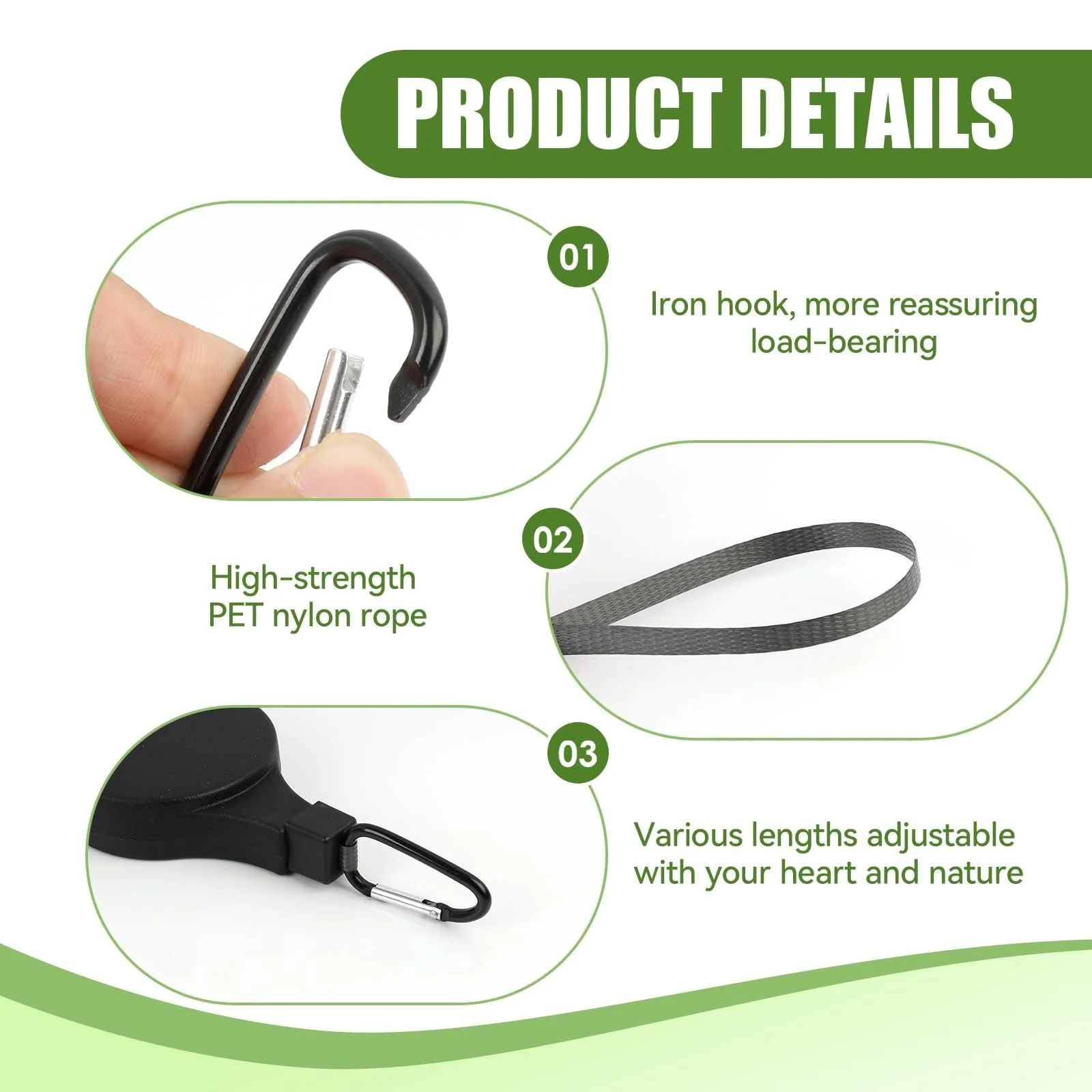 Выдвижные крючки для подвесных корзин 2 шт. регулируемые металлические, фото №3