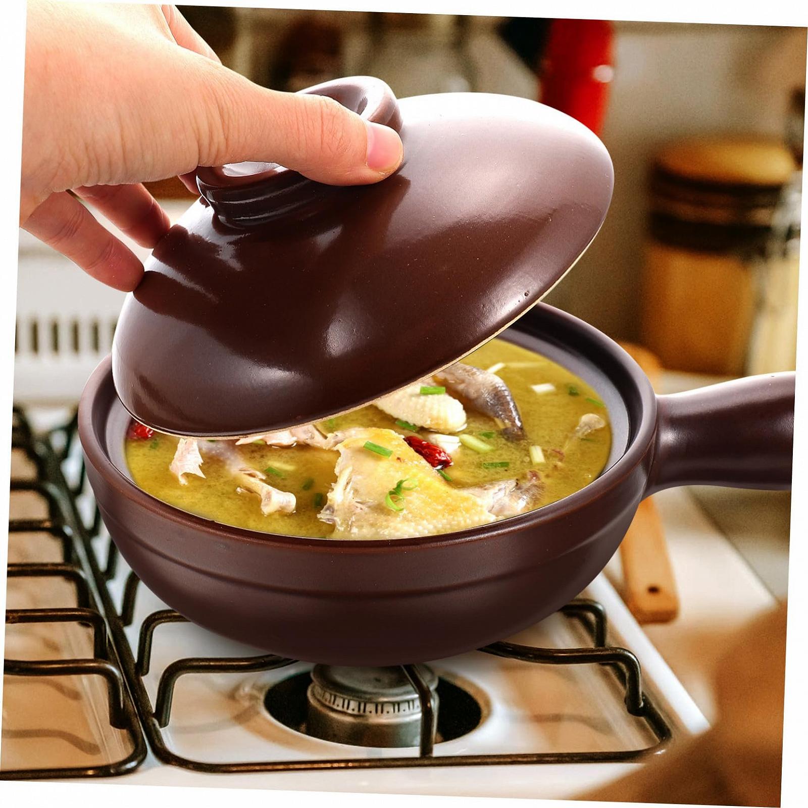 Кастрюля VALICLUD Керамическая с ручкой Термостойкая Глазурованная, фото №5