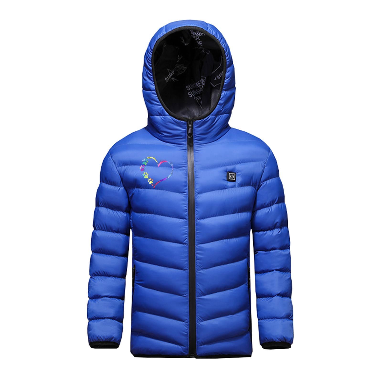 Куртка с электроподогревом для детей с капюшоном и модным креативным принтом, стеганая пуховая, 3 уровня температуры, USB легкая с электроподогревом, фото №2 Куртка с электроподогревом для детей с капюшоном и модным креативным принтом, стеганая пуховая, 3 уровня температуры, USB легкая с электроподогревом, фото №2