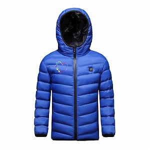 Куртка с электроподогревом для детей с капюшоном и модным креативным принтом, стеганая пуховая, 3 уровня температуры, USB легкая с электроподогревом synthetic.ua - Фото 1