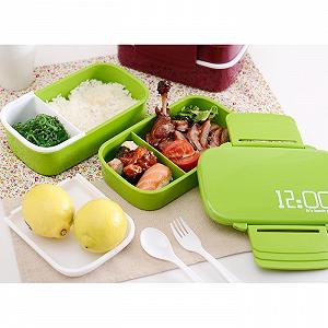 Ланч-бокс 12:00, зелений 1400 мл 2 яруса - Фото 1