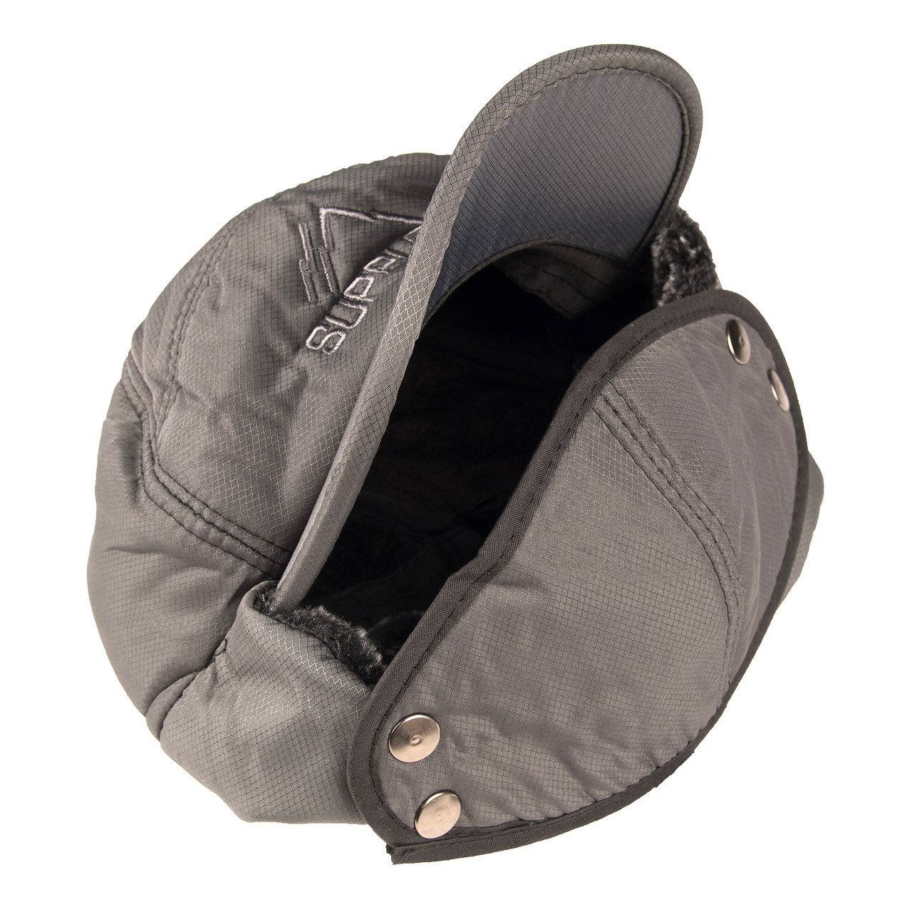 Шапка ушанка с маской для лица мужская зимняя серая, фото №5