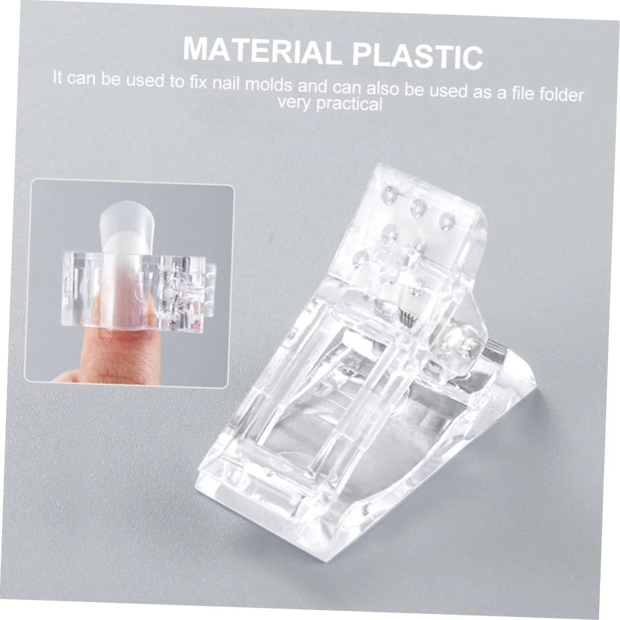 Клипсы PACKOVE для моделирования ногтей, 15 шт, прозрачные, фото №7