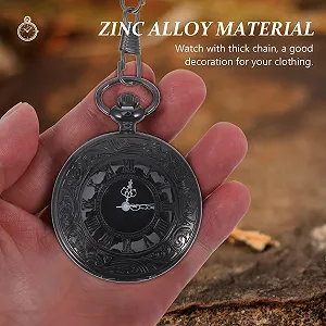 Карманные часы Quartz Hemobllo Ретро Винтажные Черные synthetic.ua - Фото 1