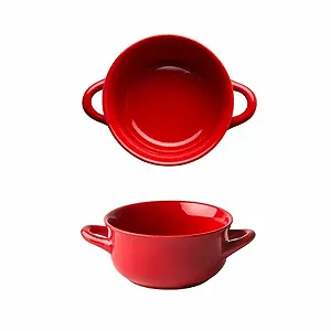 Форма для запекания керамическая с ручками глубокая Однотонная - Фото 1