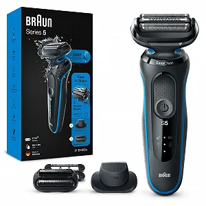Електробритва Braun Series 5 51-B1820s з насадкою-тримером EasyClick та системою EasyClean, синя - Фото 1