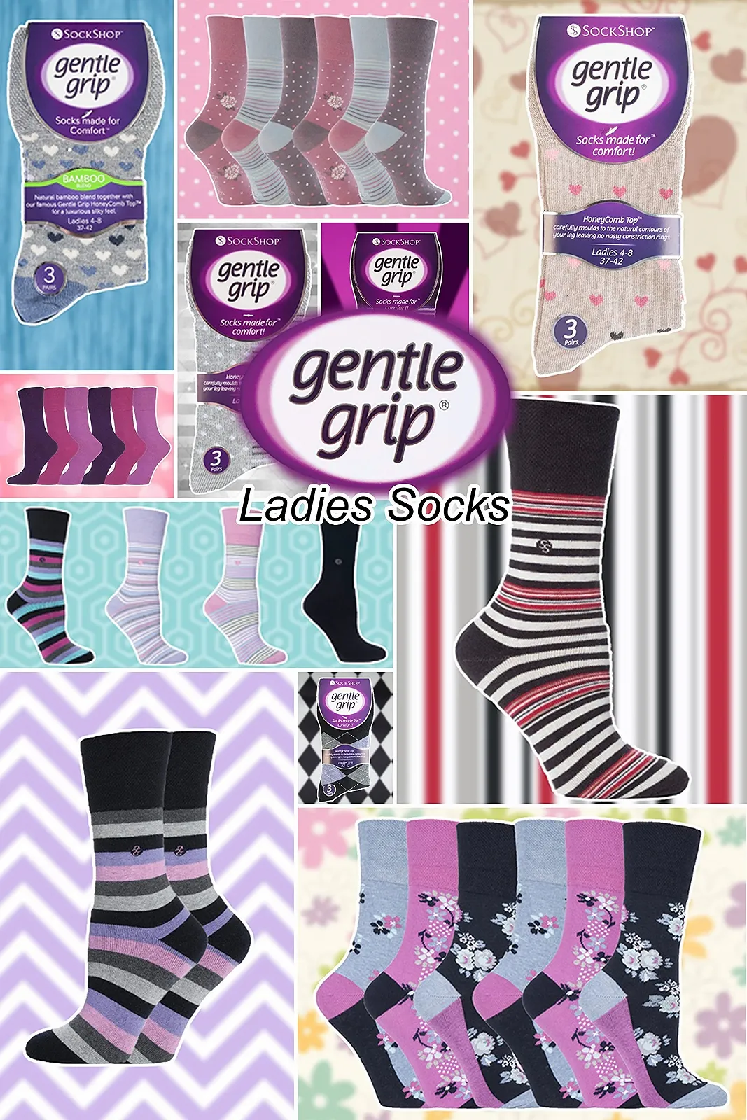 Шкарпетки Gentle Grip Health, 6 пар, без гумки, для діабетиків, без тиску, з бавовни, розмір 37/42, фото №5