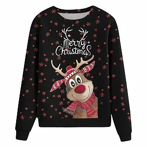 Хеллоуинский Пуловер Женский Свитшот с Длинными Рукавами, Круглым Вырезом, Принтом Паука, Смешные Повседневные Блузки, Осенне-Зимний Уличный Оверсайз Джемпер synthetic.ua - Фото 1