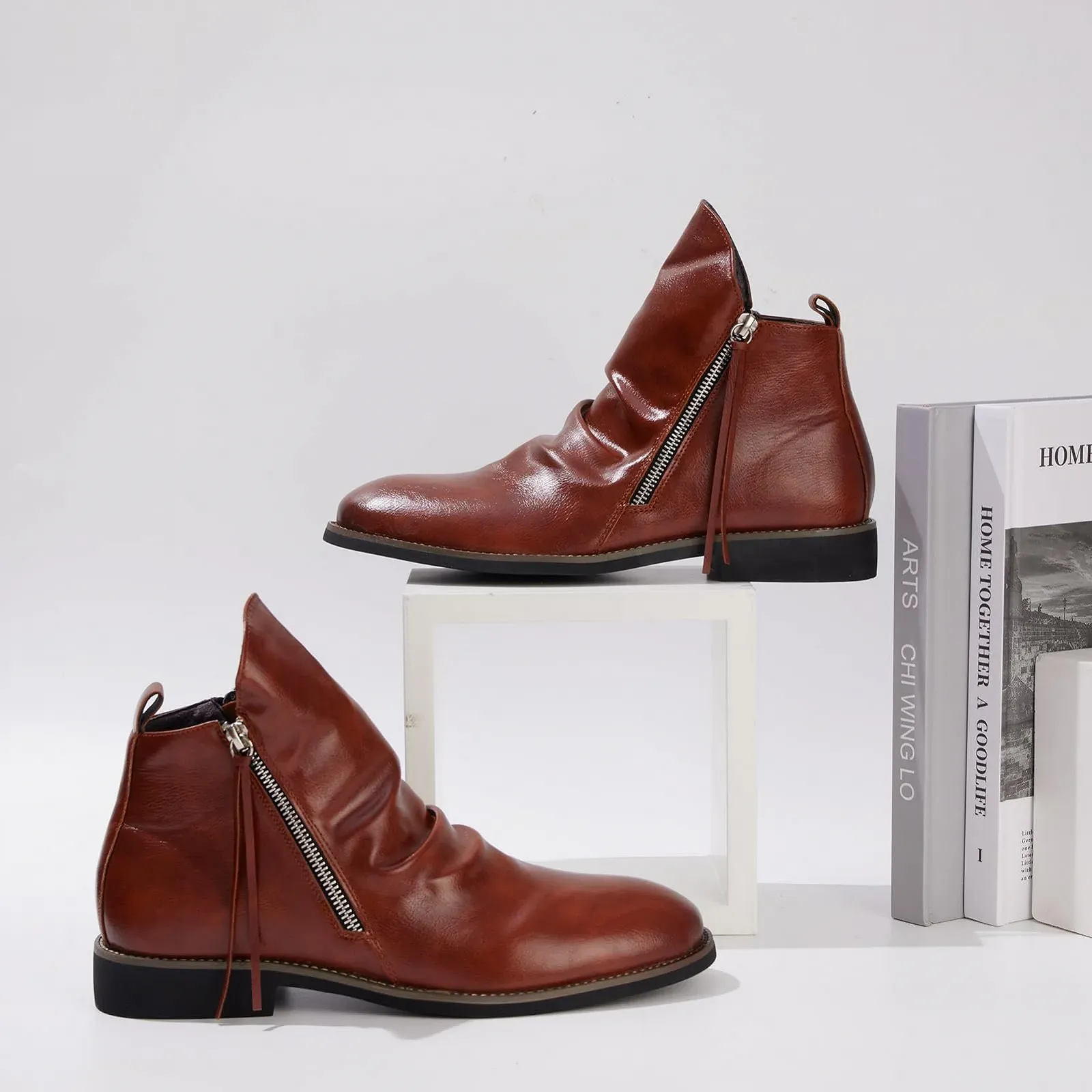 Челсі черевики Halfword шкіряні чоловічі Двостороння блискавка, фото №3