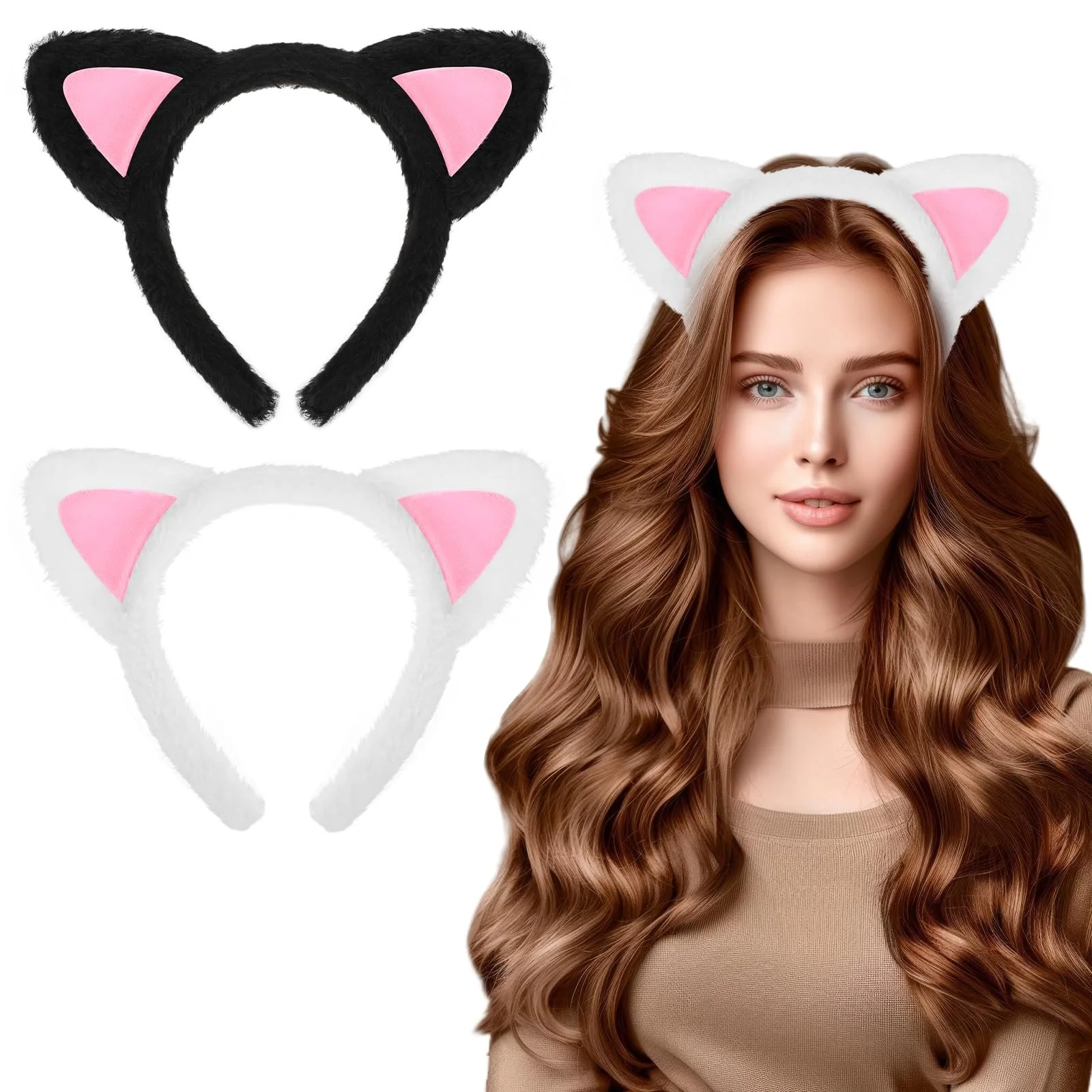 Набір обручів на голову з котячими вушками (2 шт.), фото №9 Набір обручів на голову з котячими вушками (2 шт.), фото №9