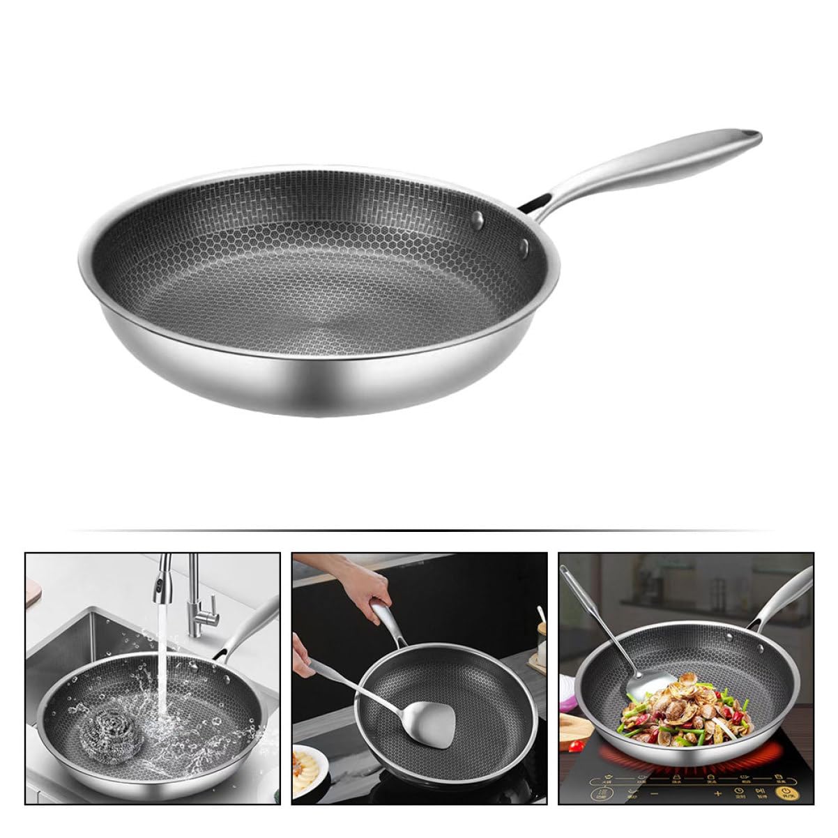 Сковорода PRETYZOOM Wok Non-Stick Honeycomb, фото №3 Сковорода PRETYZOOM Wok Non-Stick Honeycomb, фото №3