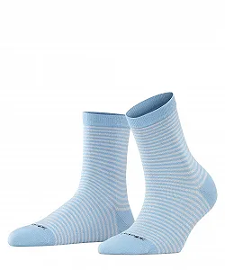 Женские носки Burlington Ladywell Ringlet Хлопок Черный Белый Полосатый Блестящий Голубой (Blue Haze 6291) Размер 36-41 - Фото 1