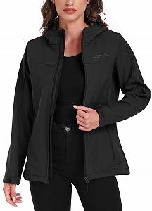 Жіноча софтшел куртка ATLASLAVA з капюшоном, дощова, флісова - Фото 1