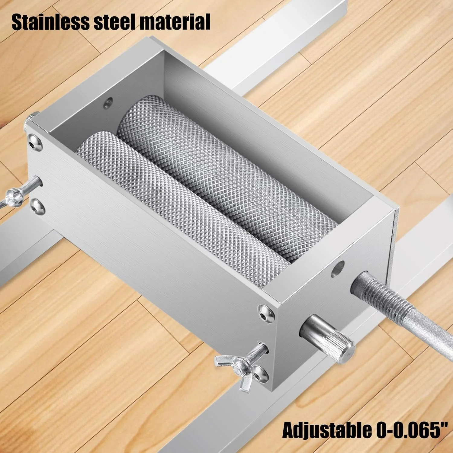 Млин для солоду VEVOR X-142 / 0-1.65 мм зазор / Для пивоваріння / Серебристий, фото №5 Млин для солоду VEVOR X-142 / 0-1.65 мм зазор / Для пивоваріння / Серебристий, фото №5