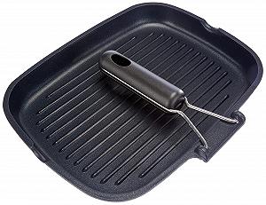 Сковорода-гриль Lagostina Easy Grill Прямокутна, литий алюміній, 24 x 32 см, покриття Meteorite-Resistium, складна ручка з бакеліту, зливний носик synthetic.ua - Фото 1