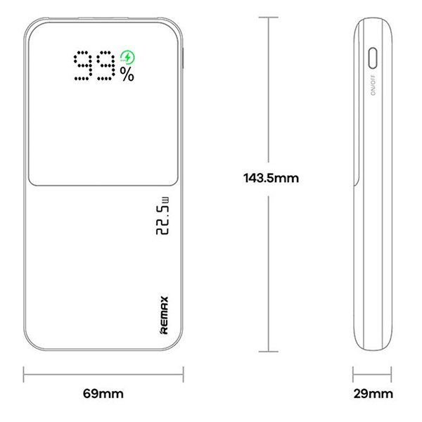 Павербанк Remax RPP-623 20000 мАг, 22,5 W PD+QC білий, фото №7