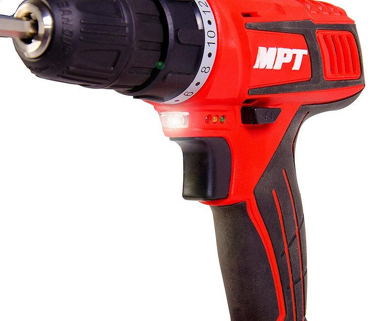 Дриль-шуруповерт акумуляторна MPT 16 В Li-ion 1.5 Аг 2 швидкості 0-400/1450 об/хв 10 мм АКБ кейс MCDT1626.B2, фото №5