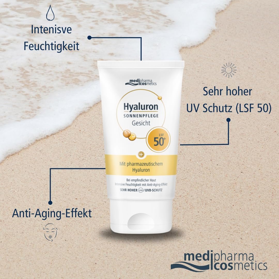 Солнцезащитный крем для лица medipharma cosmetics Hyaluronic Sun Care SPF 50+ 100 г, фото №4