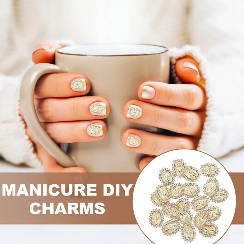 Украшения для ногтей Дева Мария 3D Ретро Украшения для ногтей Дева Гваделупская San Judas Религиозные украшения для ногтей, 30 шт, фото №4