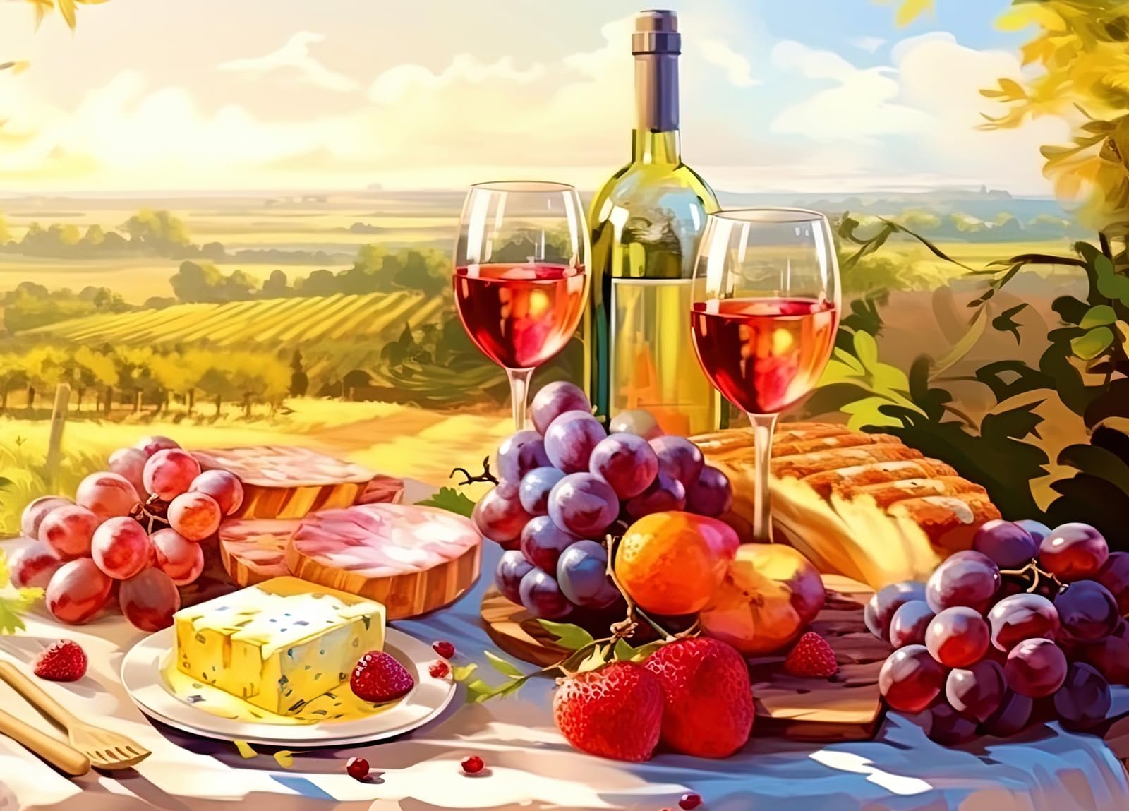 Пазли Bullglesup Picnic 1000 елементів з постером 70 x 50 см, фото №1