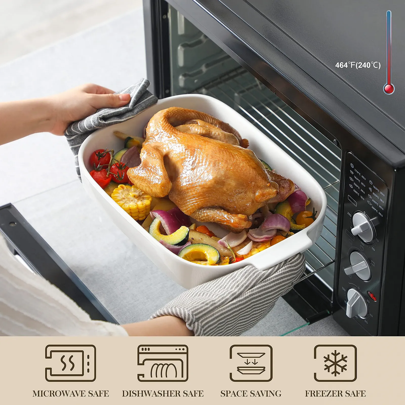 Набір форм для запікання MALACASA Bake.Bake 3 предмети Порцеляновий Білий, фото №3