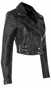 Куртка Infinity Leather Женская 100% Натуральная Кожа Черный Дизайн Байкерская Готическая Короткая synthetic.ua - Фото 1