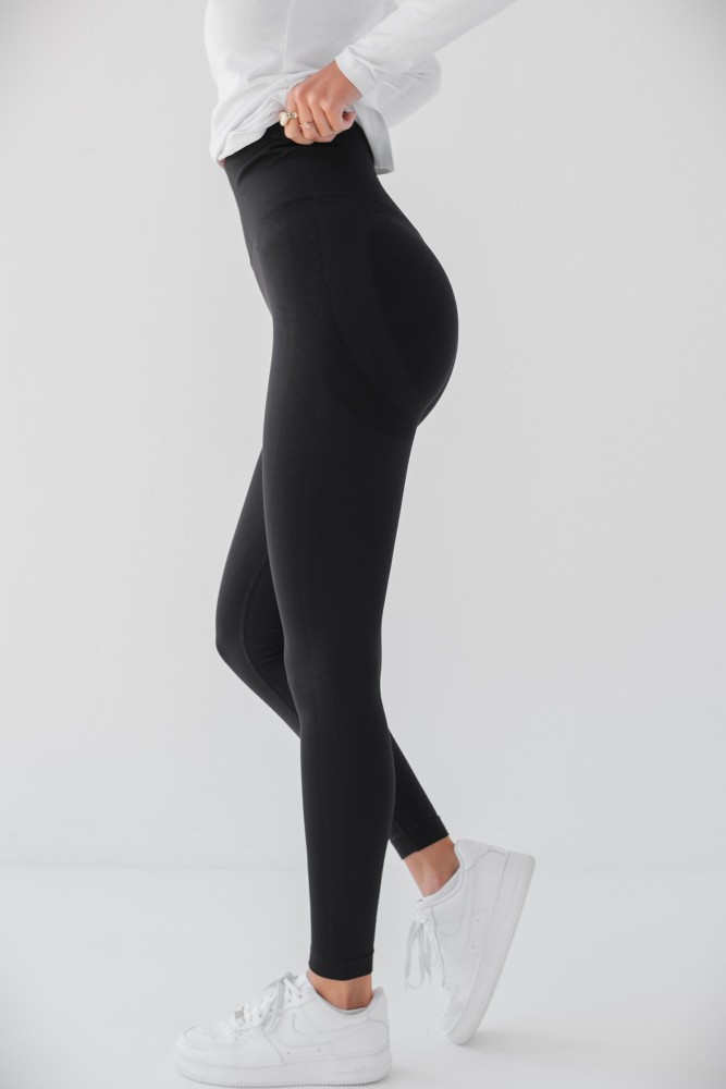 Жіночі безшовні лосини з ефектом push up Without sport black, фото №4