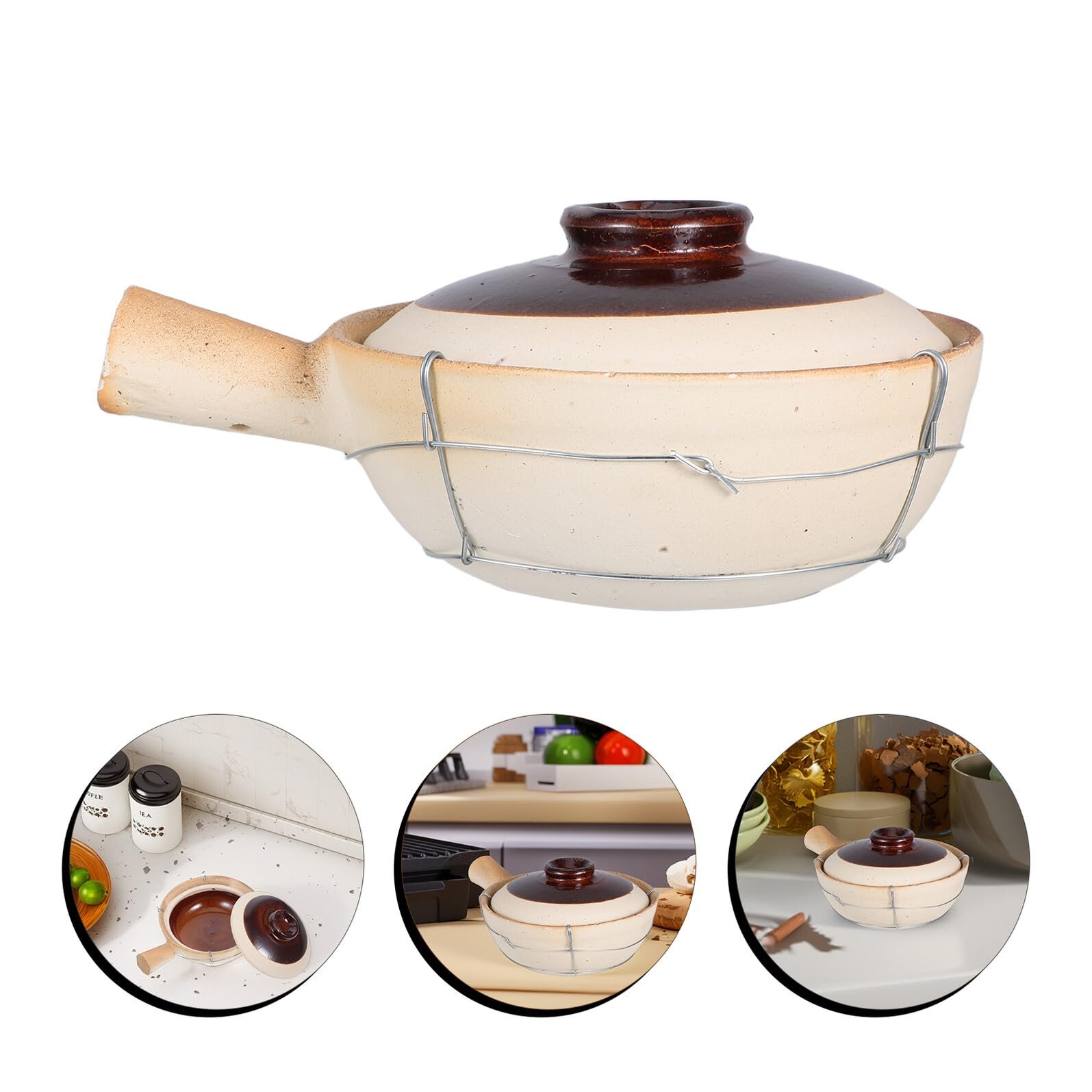 Глиняний горщик VALICLUD Традиційний з кришкою Керамічний Термостійкий для рису та тушкування, фото №9