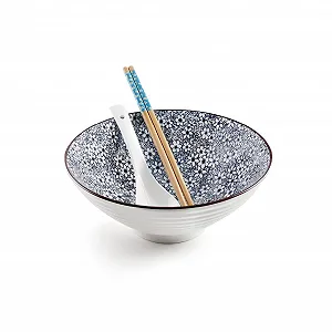 Миска IBILI Sapporo + Ложка + 2 Палочки Набор Фарфор - Фото 1