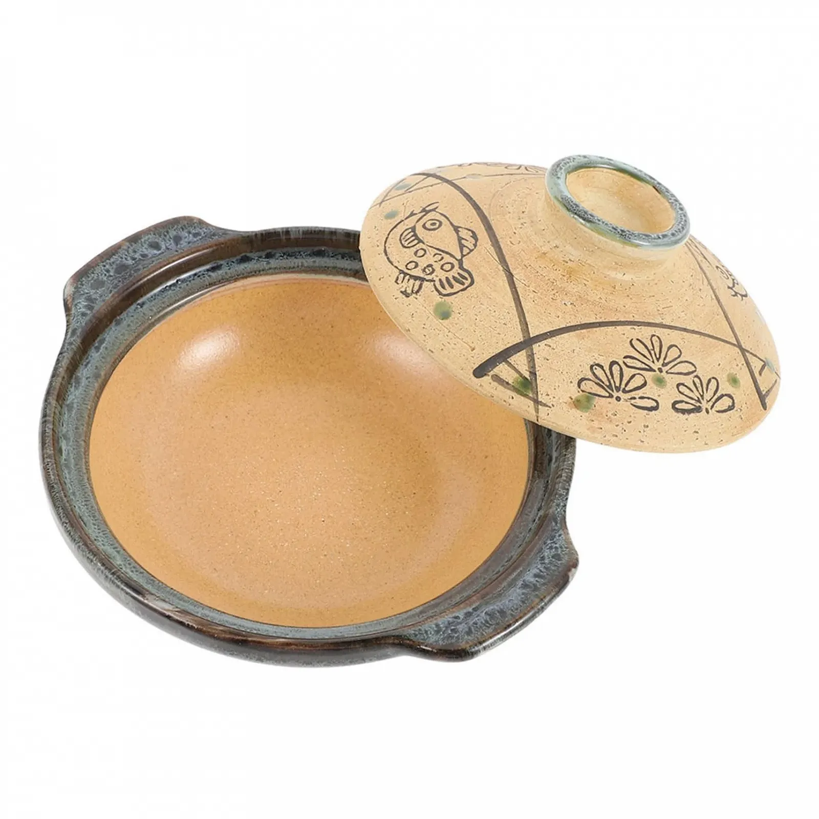 Кастрюля Керамическая в японском стиле с толстой ручкой Термостойкая, фото №1 Кастрюля Керамическая в японском стиле с толстой ручкой Термостойкая, фото №1