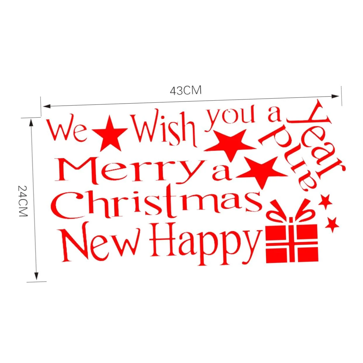 Наклейка на стіну OSALADI Різдвяна ялинка PVC Червона, фото №4